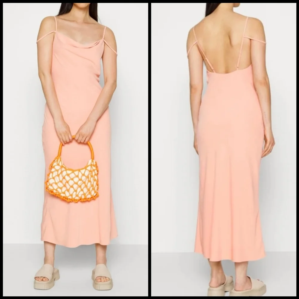 EUC Abercrombie & Fitch Cowl Neck Slip Dress in Blooming Dahlia
